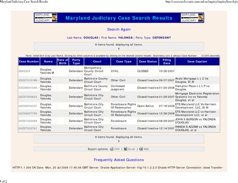 maryland judiciary case search results